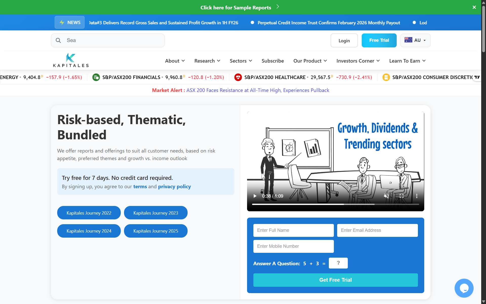 kapitales.com.au — FinTech / Financial Research project by ORVINUS: Quantitative financial research and market intelligence platform for the Australian market.